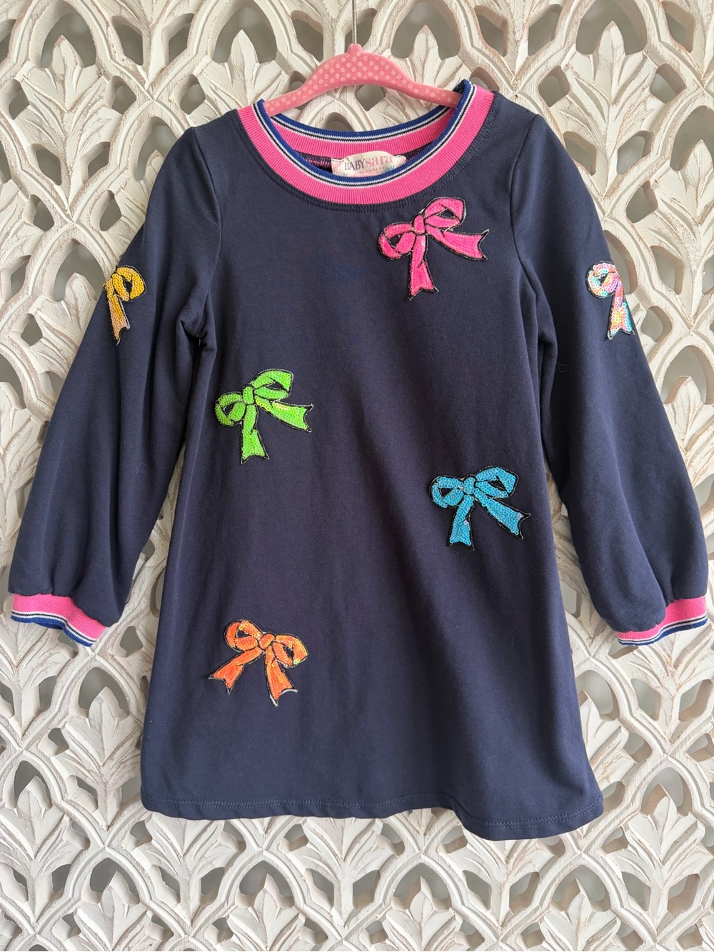 Baby Sara Girls Sequin Bow Dress Size 4